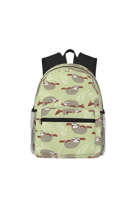 Twig Sloth Print School Backpack,Casual Lightweight Travel Rucksack Daypack,Backpacks for College High