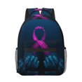 Honeii Two Human Hands are Holds Ribbon Awareness Print Backpack for