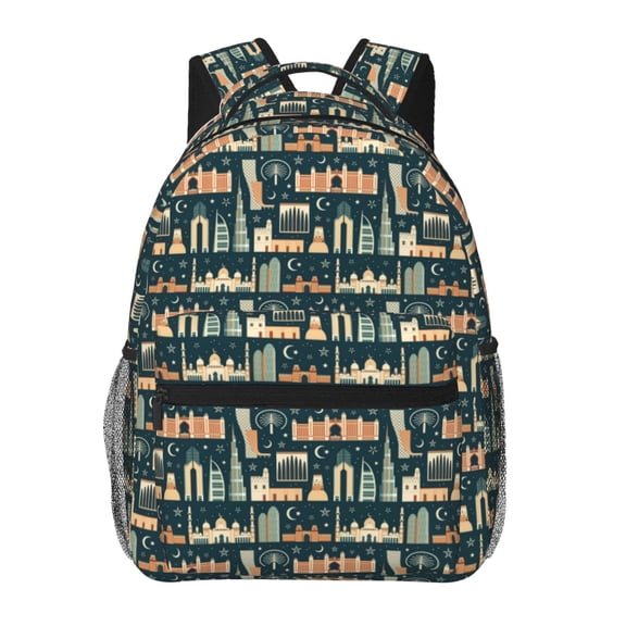 Honeii UAE Travel1 1 Print Backpack for Both Men and Women, Basic Bookbag for College, Work, or Travel,Rucksack Computer Bag-One Size
