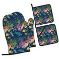 thumbnail image 1 of Honeii Undersea Animals Pattern Oven Mitts and Pot Holders, Silicone Oven Gloves,500 F Heat Resistant Oven Mitts Sets, 4PCS, 1 of 6