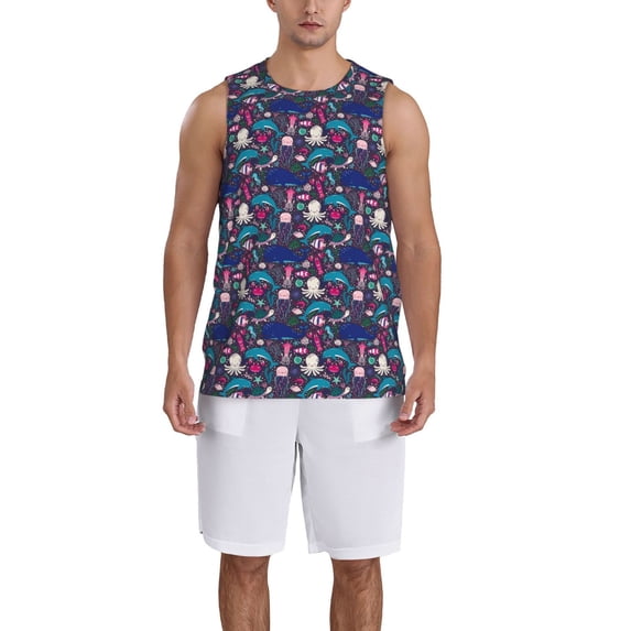 Honeii Underwater Animals print basktball shirt for men and women, Unisex basketball jersey for Theme party-XX-Large