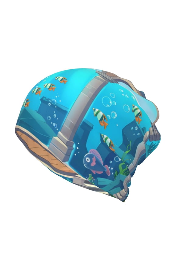 Underwater Aquarium Arches Print Winter Beanie Daily Hat - Thermal Polar Fleece Ski Running Hat Skull Cap for Men and Women,Beanie