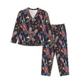 thumbnail image 1 of Honeii United States Of America Print Women's Pajama Sets Long Sleeve Button Down Sleepwear Nightwear Soft Pjs Lounge Sets 2PCS-XX-Large, 1 of 7
