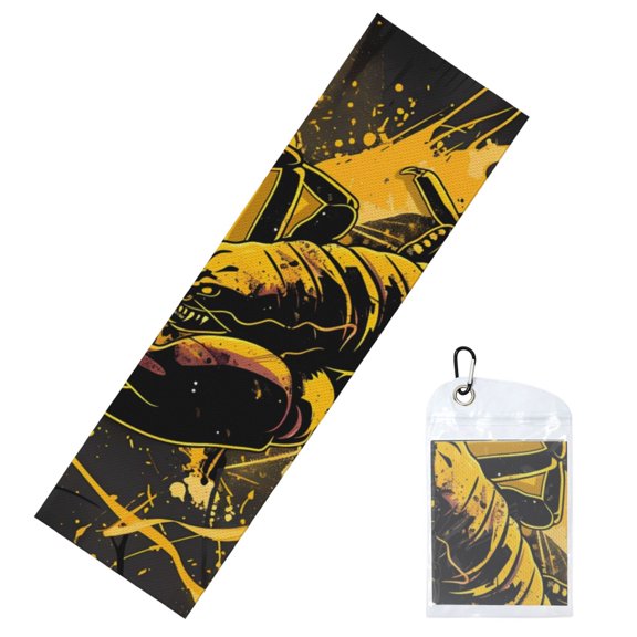 Honeii Urban Graffiti Scorpion Illustration Print Instant Cooling Sports Towel,40"x12" Cooling Towel,Quick-Drying Towel for Gym, Running, Yoga, and Outdoor Sports