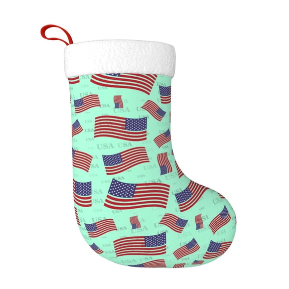 Honeii Usa Flag for Christmas Stocking,Large Xmas Stocking,Holiday and Family Stocking for Fireplace Christmas Holiday Party Decoration