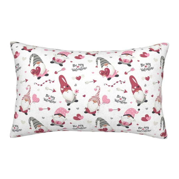 Honeii Valentine's Day gnomes Pattern Decorative Throw Pillow Case - Elevate Your Couch, Sofa, or Bed with Stylish Home Decor(No pillow core)-20"x30"