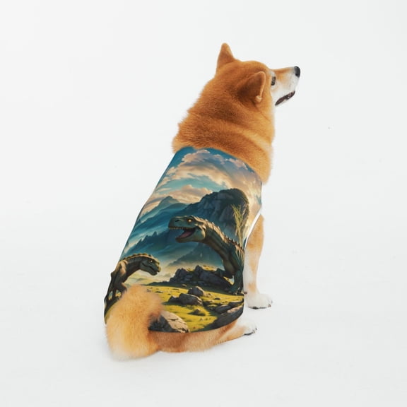 Honeii Valley River Dinosaur Pattern 100% Cotton Dog Clothes Dog Costumes Doggie Shirts Puppy Shirt Pet Vest Tank Top Cat Tee-5X-Large