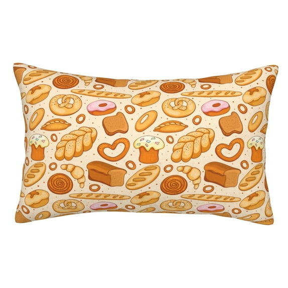 Honeii Various Bread Print Pillow Cases,Plush Throw Pillow Covers,Decorative Pillowcase for Sofa, Couch, Living Room-20"x30"
