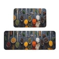 thumbnail image 1 of Honeii Various Herbs And Spices In Spoons Print Kitchen Mat [2 PCS] for Floor, Waterproof Non-Slip Rugs, Kitchen Decor,Standing Mat for Floor,Office, Sink, Laundry, 1 of 6