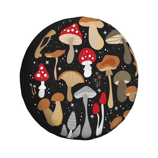 Honeii Various Mushrooms Print Tire Covers, Waterproof AntiUV Sun Snow