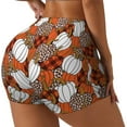 thumbnail image 1 of Honeii Various Pumpkins Print Women's Workout Shorts, Gym Shorts for Active Wear, Sports Shorts,Women's Running Shorts,Quick Dry Athletic Shorts-Large, 1 of 8