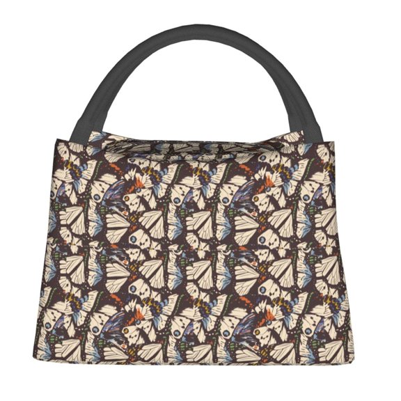 Honeii Vector Butterflies Print Cooler Bag Insulated, Large Leakproof Soft Sided Portable Cooler Bag,Lunch Box Lunch Bag
