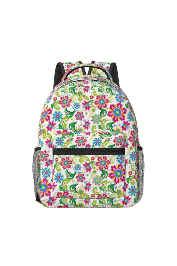 Vector Mexican Otomi Style Bright Print Backpack for School,15.6 inch Laptop Back Pack for High School and College Students, Waterproof Computer Bookbag-One Size