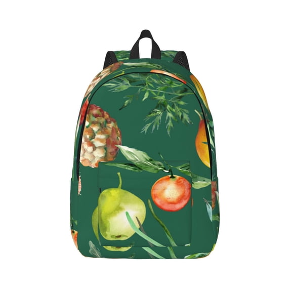 Honeii Vegan Print Canvas College Laptop Backpack, Durable Rucksack Travel Notebook Bag School Backpack Book Bag for Men Women-Small