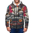 thumbnail image 1 of Honeii Vibrant Bunny Ride Print Hoodies for Men, Pullover & Full Zip, Breathable Zip up Hoodie, Sweatshirt-Large, 1 of 5