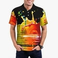 thumbnail image 1 of Honeii Vibrant Color Splash Print Polo Shirt, A Classic Short-Sleeved, Button-Down Golf Shirt for Men,Mens Polo Shirts Short Sleeve-Large, 1 of 6