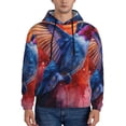 thumbnail image 1 of Honeii Vibrant Hummingbird Watercolor Art Pattern Mens Hoodies Men's Loose Sleeve Sweatshirt,Pullover Hooded Sweatshirt for Men,Essentials Hoodie-3X-Large, 1 of 7