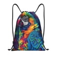 thumbnail image 1 of Honeii Vibrant Rainbow Parrot Fantasy Print Drawstring Backpack,Drawstring Bags String Backpack Gym Cinch Sack Backpack Sport Bag Draw-Small, 1 of 6