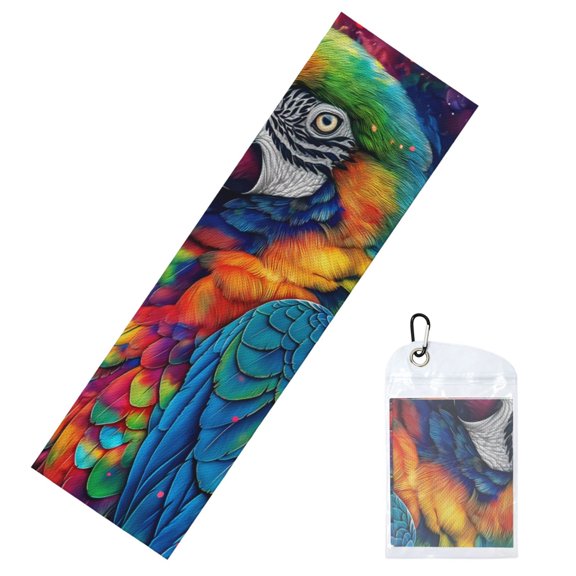 Honeii Vibrant Rainbow Parrot Fantasy Print Instant Cooling Sports Towel,40"x12" Cooling Towel,Quick-Drying Towel for Gym, Running, Yoga, and Outdoor Sports