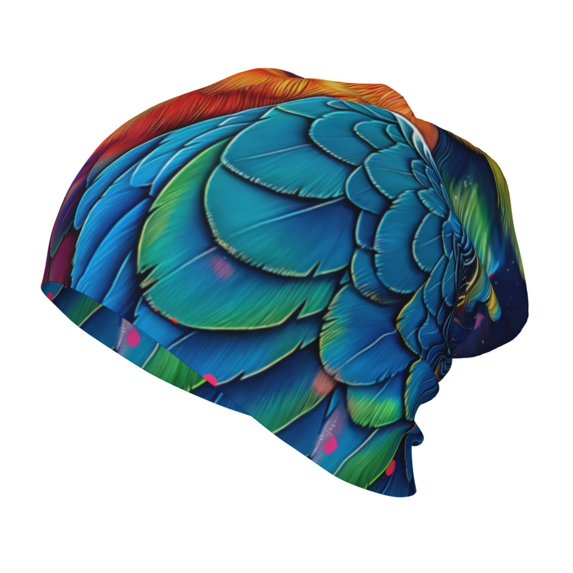 Honeii Vibrant Rainbow Parrot Fantasy Print Kids Knit Beanie Watch Hat ,Knit Cap for Boys and Girls