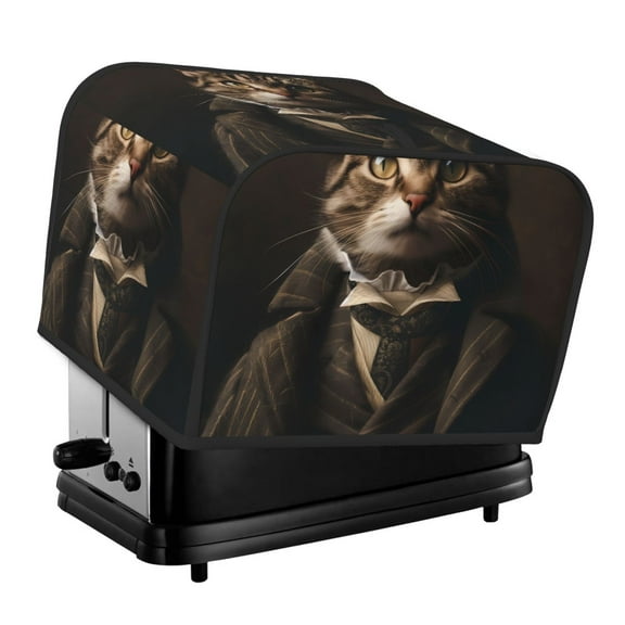 Honeii Victorian Gentle Cat Print 4 slice Toaster Cover, Two Slice Toaster Dust-proof Cover For Kitchen Small Appliance and Fingerprint Protection