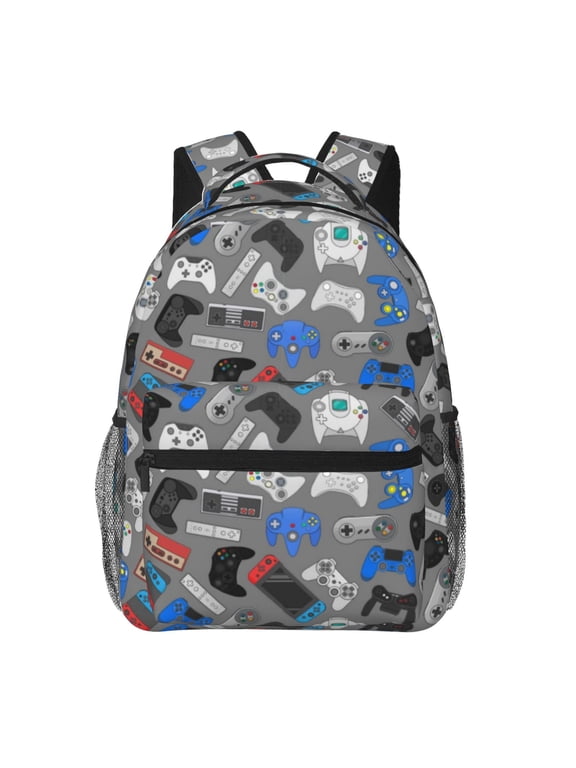 Video Game Print Backpack for Both Men and Women, Basic Bookbag for College, Work, or Travel,Rucksack Computer Bag-One Size