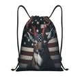 thumbnail image 1 of Honeii Vintage American Deer Print Drawstring Backpack,Drawstring Bags String Backpack Gym Cinch Sack Backpack Sport Bag Draw-Medium, 1 of 6