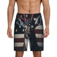 thumbnail image 1 of Honeii Vintage American Deer Print Men's Pajama Sleepwear Shorts - a comfy pajama bottom and lounge short for Relaxed Home Wear-Large, 1 of 6