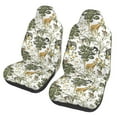 thumbnail image 1 of Honeii Vintage Animals Palm Tree Print Car Seat Covers 2 Pieces, Full Set Universal Seat Covers for Cars, Waterproof Auto Seat Protectors, 1 of 7