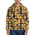 thumbnail image 1 of Honeii Vintage Black White Plaid Sunflowe Pattern Mens Hoodies Men's Loose Sleeve Sweatshirt,Pullover Hooded Sweatshirt for Men,Essentials Hoodie-4X-Large, 1 of 7