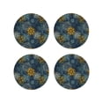thumbnail image 1 of Honeii Vintage Compass print Leather Coaster Set of 4, ideal for safeguarding your furniture from drinks spills and effortless cleanup-Round Shape, 1 of 6