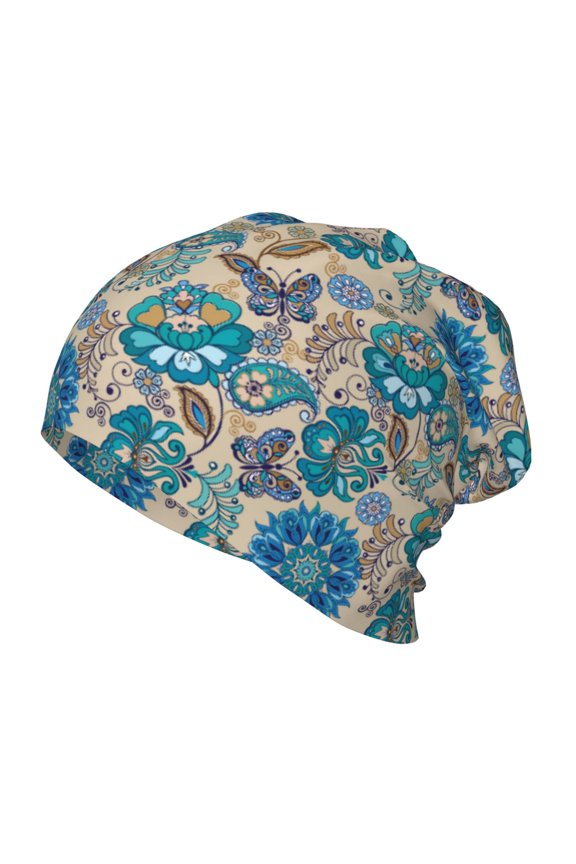 Vintage Floral Butterflies Print Kids Knit Beanie Watch Hat ,Knit Cap for Boys and Girls