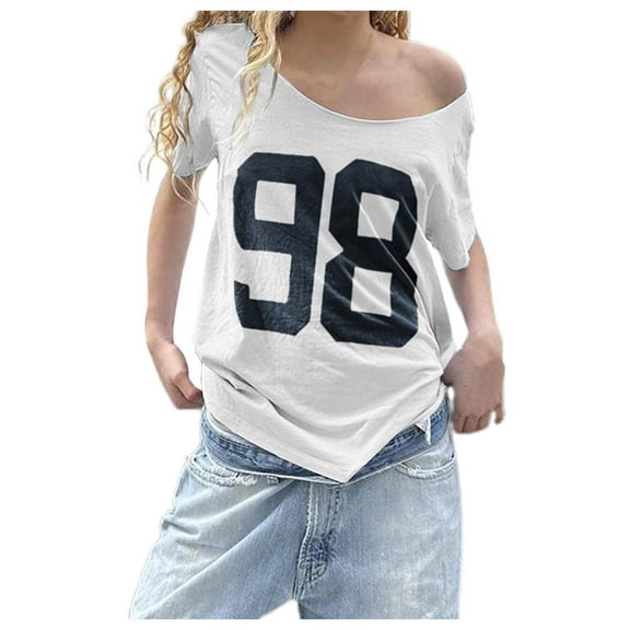 Women's T-Shirts Summer V Neck Short Sleeve Casual Loose Fit Graphic Tee Fashionable Style Top for Everyday Wear