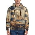 thumbnail image 1 of Honeii Vintage Nautical Lighthouse Pattern Mens Hoodies Men's Loose Sleeve Sweatshirt,Pullover Hooded Sweatshirt for Men,Essentials Hoodie-Small, 1 of 7