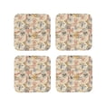 thumbnail image 1 of Honeii Vintage Nautical print Leather Coaster Set of 4, ideal for safeguarding your furniture from drinks spills and effortless cleanup-Square, 1 of 6