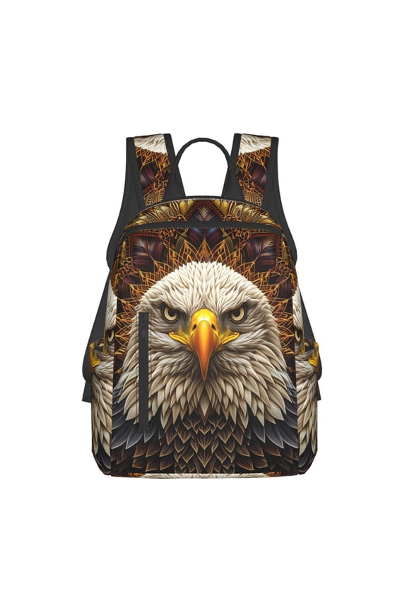 Vintage Pattern Bald Eagle Print Lightweight Backpacks,Carry on Backpack,Durable Backpack for School, Work & Travel