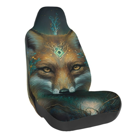 Honeii Vintage Pattern Fox Print Car Seat Cover,Car Interior Covers,Universal Fit Seat Protector, Compatible with Most Cars, SUVs, Trucks, and Vans
