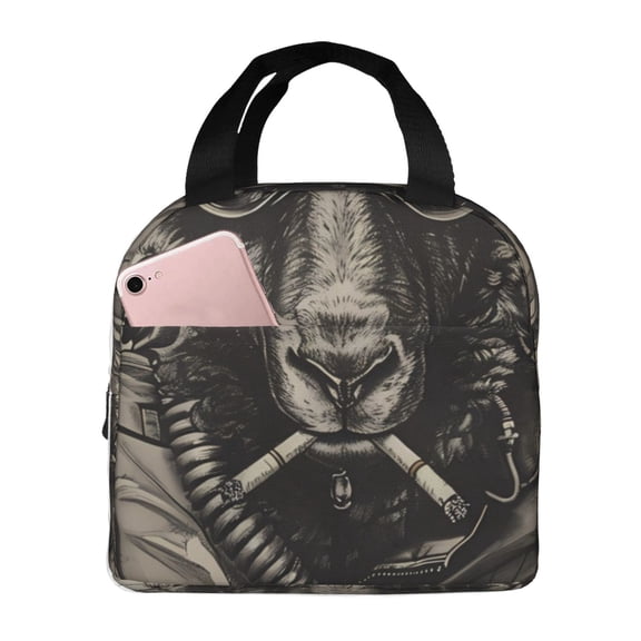 Honeii Vintage Ram Pilot Print Lunch Bag Women, Lunch Box Lunch Bag for Women Adult Men, Small Leakproof Cute Lunch Tote Large Capacity Reusable