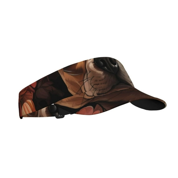 Honeii Vintage Red Flower Chihuahua Print Adult Sunscreen Visor Cap, Adjustable Sun Protection Hat,Sun Visor Hats,UV Protection Outdoor Sports Golf Running Sun Caps