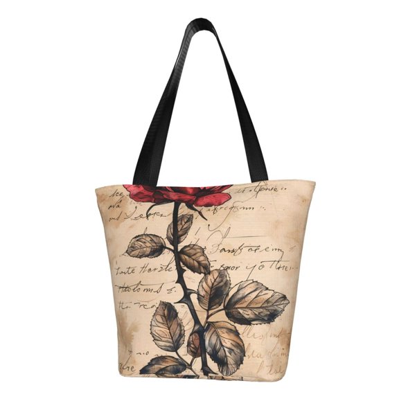 Honeii Vintage Rose Botanical Art Print Women Top Handle Satchel Handbags,Fashion Handbag,Messenger Tote Bag Purse for Women,Shoulder Bag Handbag for Travel, Work