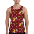 thumbnail image 1 of Honeii Vintage Santa Skiing Red Plaid Pattern Men's Workout Tank Top Casual Sleeveless Gym Muscle Shirts Bodybuilding Tee-4X-Large, 1 of 7