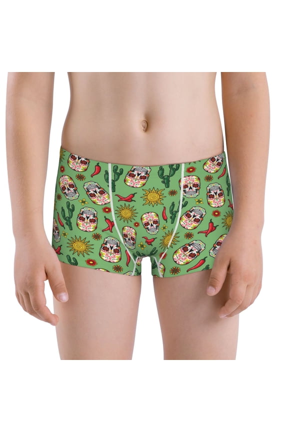 Vintage Sugar Skull for boys And Toddler Underwear, Comfort Cotton and Boxer Briefs,Boy's Boxer Briefs-X-Large