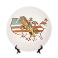 thumbnail image 1 of Honeii Vintage Wild West Cowboy Print Elegant Bone China Decorative Plate, Porcelain Plate,Art Crafts,Ceramic Ornaments for Home Office Wall Decor-10in, 1 of 6