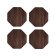 thumbnail image 1 of Honeii Vintage Wood print Leather Coaster Set of 4, ideal for safeguarding your furniture from drinks spills and effortless cleanup-Octagon, 1 of 6