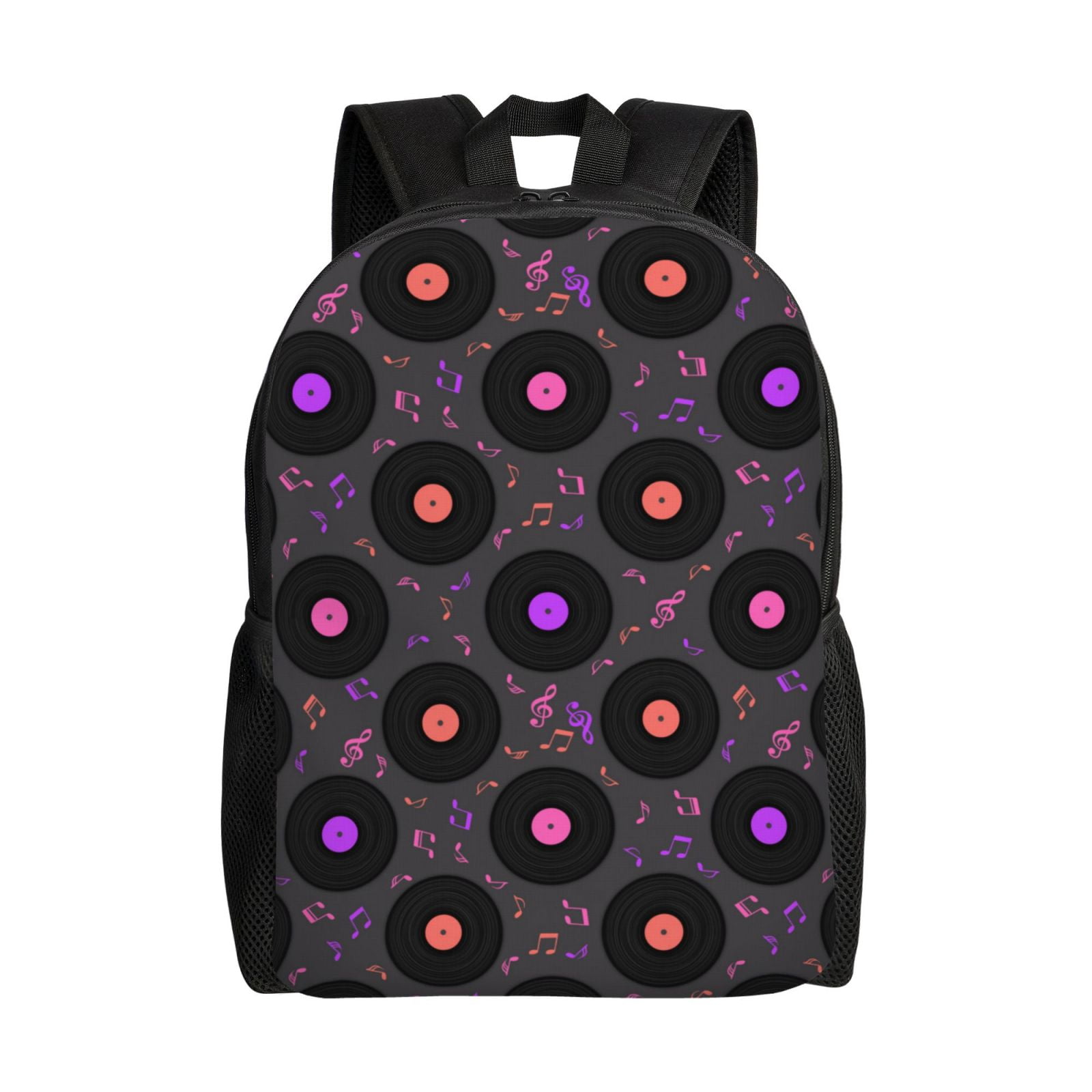 Honeii Vinyl Records Musical Notes Print Laptop Backpack for Work ...