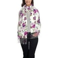 thumbnail image 1 of Honeii Violets Flowers Print Scarf Oversized Scarf Tassel Fall Winter Thick Scarf Warm Shawl Women,Women's Scarves & Wraps, 1 of 8