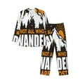 thumbnail image 1 of Honeii Not All Who Wander Are Lost4 Pattern Mens Pajamas Set,2pcs Men's Lounge Long Sleeve Sleep Shirt and Pajama Bottoms Sleepwear Set,Mens Pjs Sets-Medium, 1 of 7