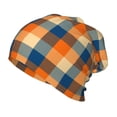 thumbnail image 1 of Honeii Warm Orange Plaid Print Kids Knit Beanie Watch Hat ,Knit Cap for Boys and Girls, 1 of 7