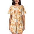 thumbnail image 1 of Honeii Watercolor Sea Shells for Women's Summer Pajama Set featuring Soft Short Sleeve Shirt & Matching Bottoms with Convenient Pockets for Relaxed Home Wear-3X-Large, 1 of 6