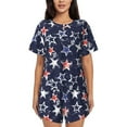 thumbnail image 1 of Honeii Watercolor Stars for Women's Summer Pajama Set featuring Soft Short Sleeve Shirt & Matching Bottoms with Convenient Pockets for Relaxed Home Wear-XX-Large, 1 of 6